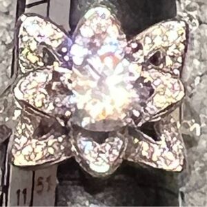 Bella Luce (R) 5.68 ctw Round Rhodium Plated Sterling Silver Ring 2.97 CTW DEW